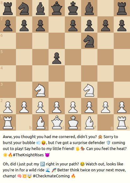 Trash talking chess screenshot